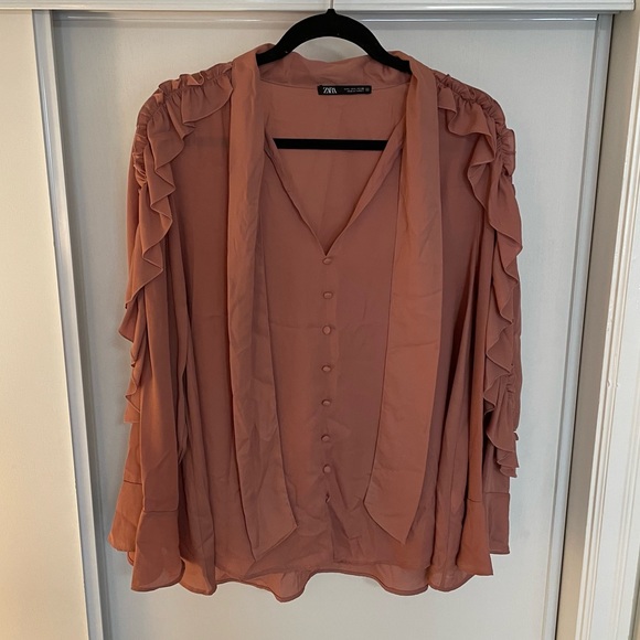 Zara Ruffle Long Sleeve Blouse - Picture 4 of 6